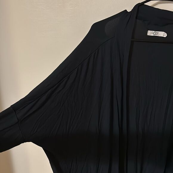 UGG black soft stretch long oversized flyaway cardigan Sz S/XS - Picture 2 of 8
